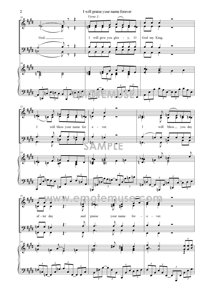 I will praise your name for ever (Psalm 145; Greg Smith) -        Sample