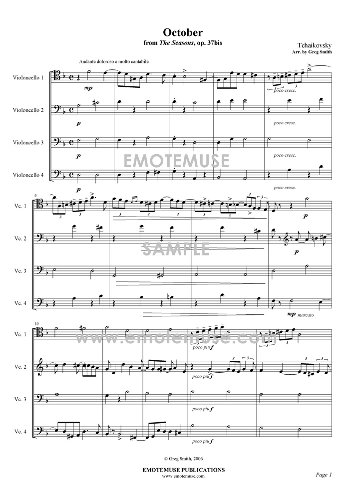 October from The Seasons (Tchaikovsky) - Sample
