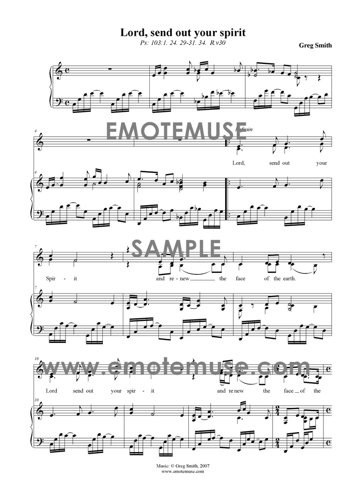 Lord, send        out your spirit (Psalm 103; Greg Smith) - Sample