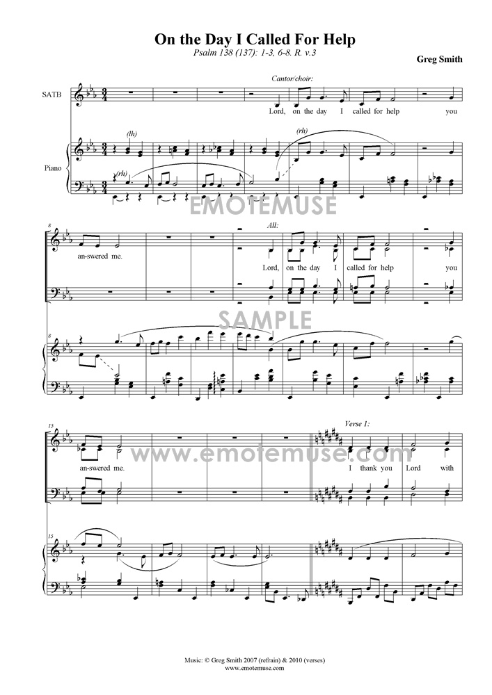 On the day        I called for help (Psalm 138; Greg Smith) - Sample