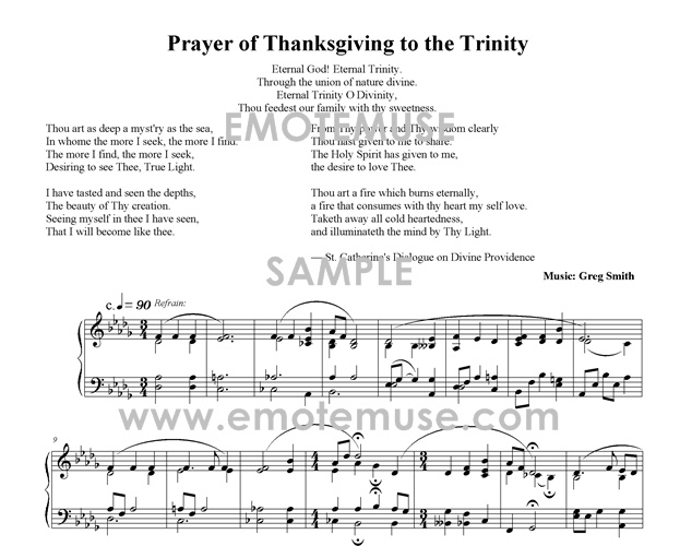 Prayer of        Thanksgiving to the Trinity (Greg Smith) - Easy Piano - Sample
