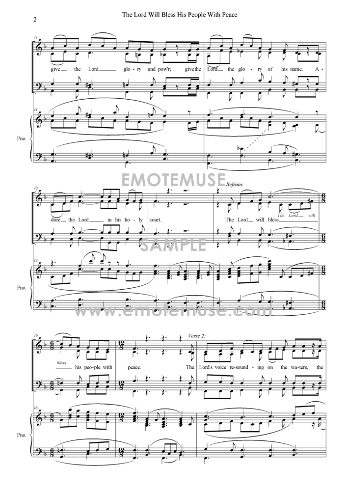 The Lord        will bless his people with peace (setting ii) (Psalm 28; Greg        Smith) - Sample